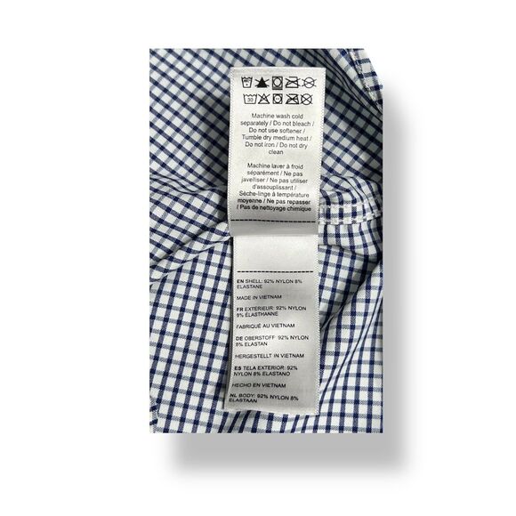 UNTUCKit Men’s XL Slim Fit Navy Check Short Sleeve Button Up Shirt De Bortoli - Picture 8 of 9